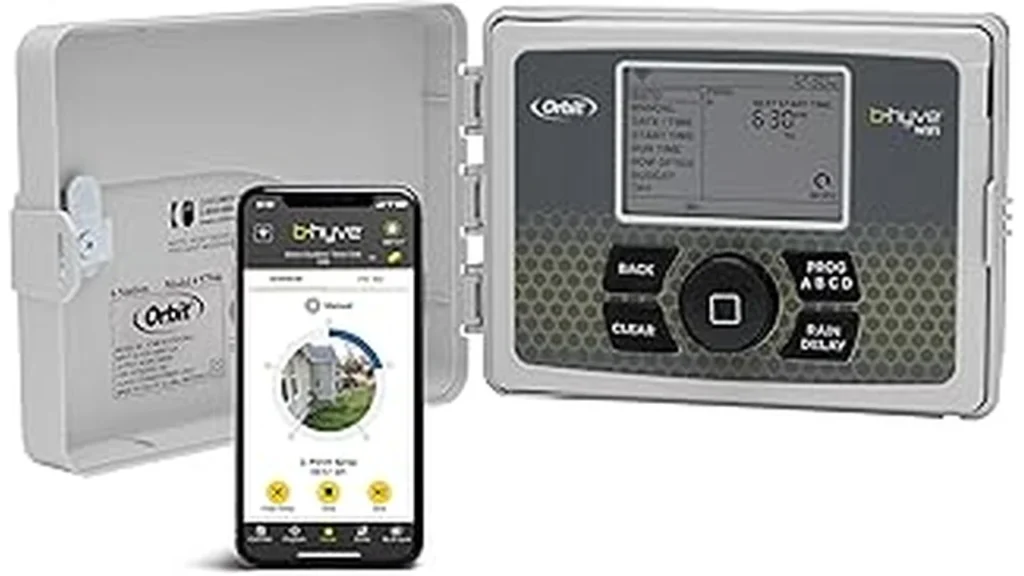 The image shows a selection of budget-friendly smart sprinkler controllers, highlighting top-rated options.