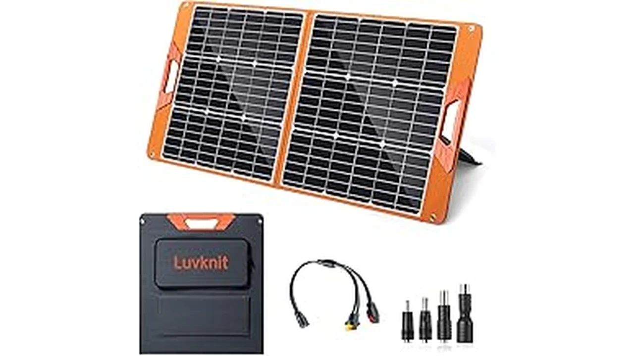 The image shows a featured off-grid solar kit, ideal for keeping emergency freezers running.