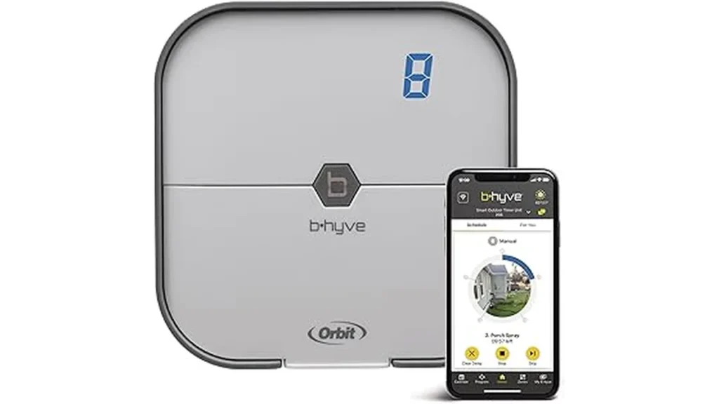 This image shows a collection of sleek smart sprinkler controllers, highlighting top-rated options with weather awareness features.