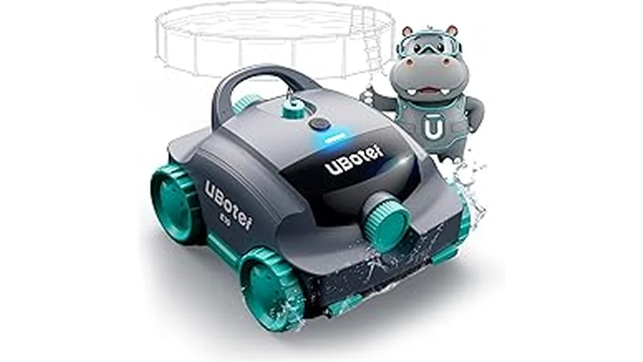 This image shows a powerful pool robot efficiently cleaning a pool after shocking.