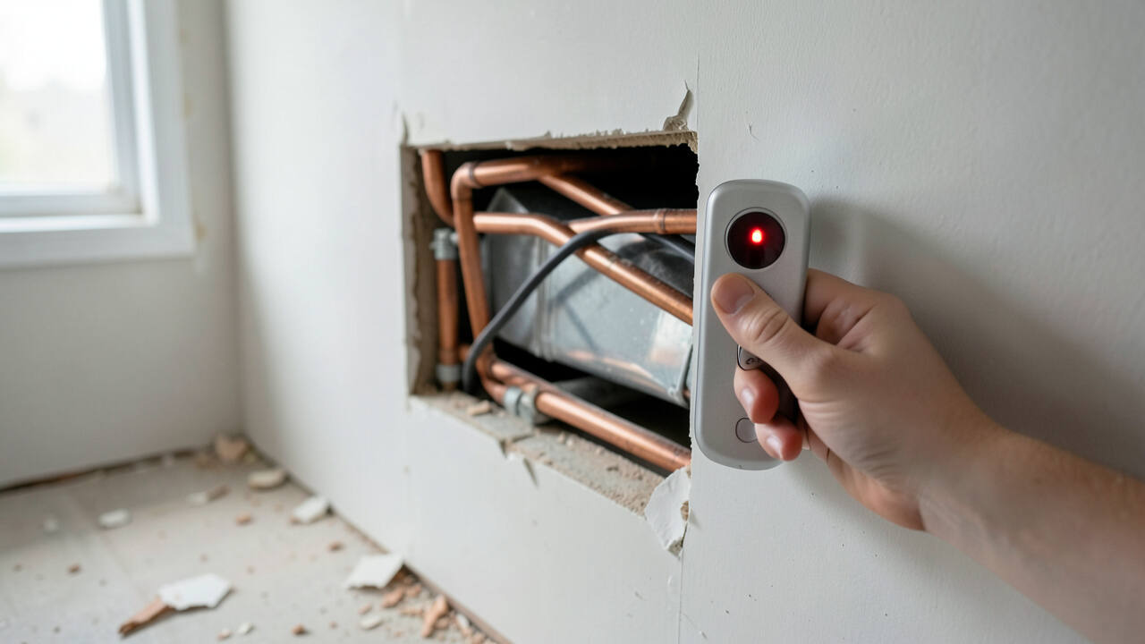 3. Metal Objects or Pipes Behind the Wall