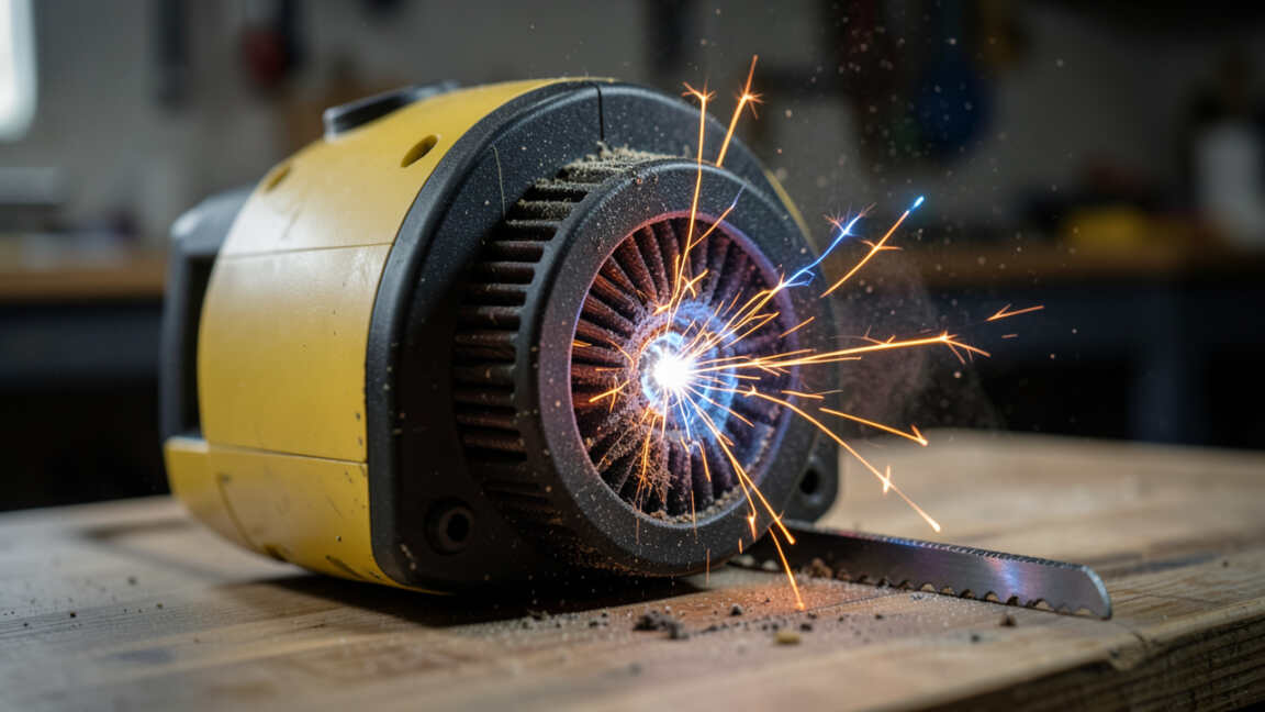 4. Visible Sparking from Brushes